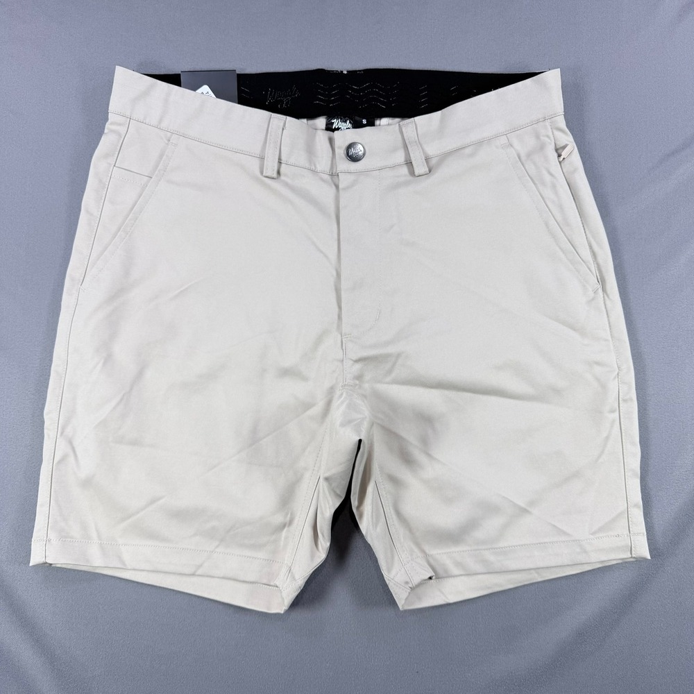 Waggle Mens S Wheat Poly Spandex Ace Short 7" Inseam Athletic Golf Performance